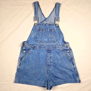 Gap Overalls Baggy Oversize Shorts, Medium, 1.5" Inseam, 100% Cotton, Pockets